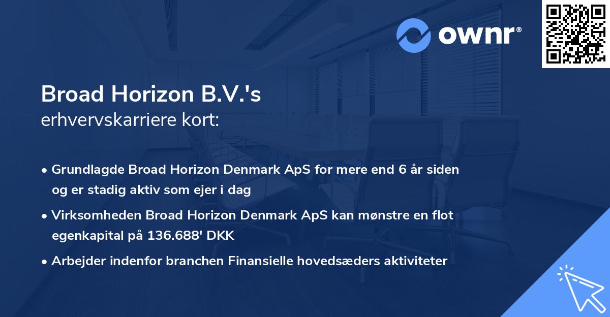 Broad Horizon B.V.'s erhvervskarriere kort