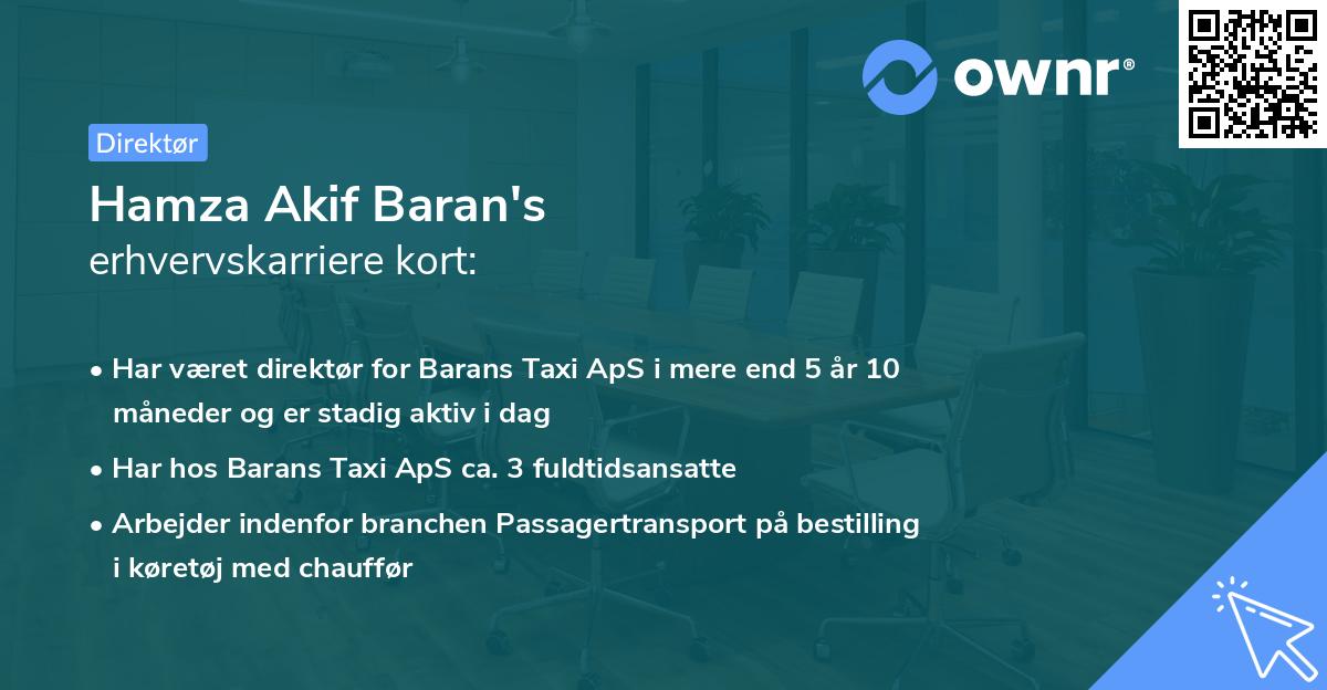 Hamza Akif Baran's erhvervskarriere kort