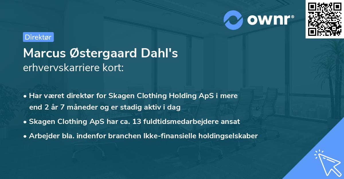 Marcus Østergaard Dahl's erhvervskarriere kort