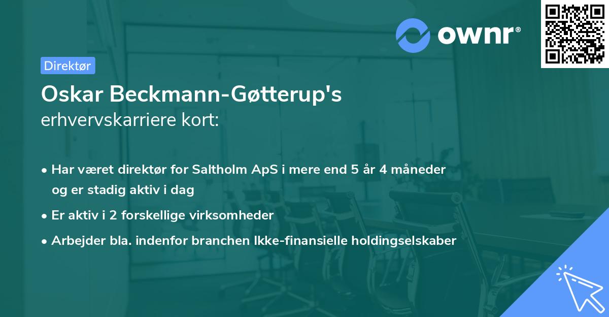 Oskar Beckmann-Gøtterup's erhvervskarriere kort