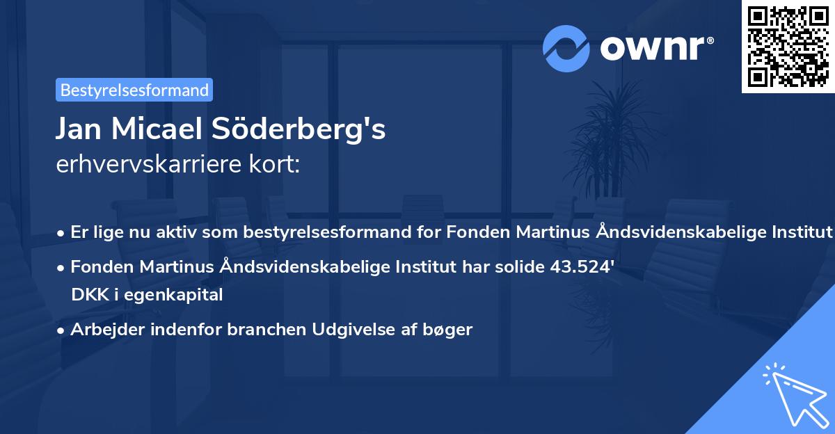 Jan Micael Söderberg's erhvervskarriere kort