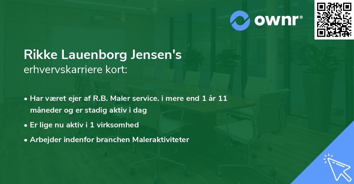 Rikke Lauenborg Jensen's erhvervskarriere kort