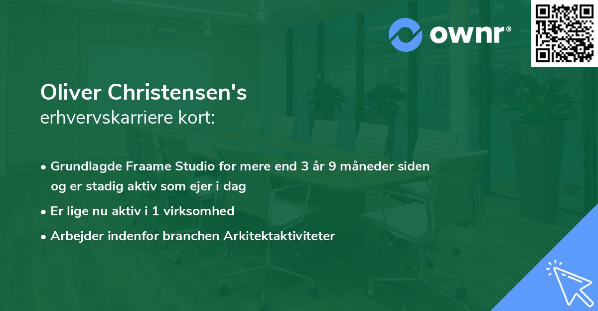 Oliver Christensen's erhvervskarriere kort