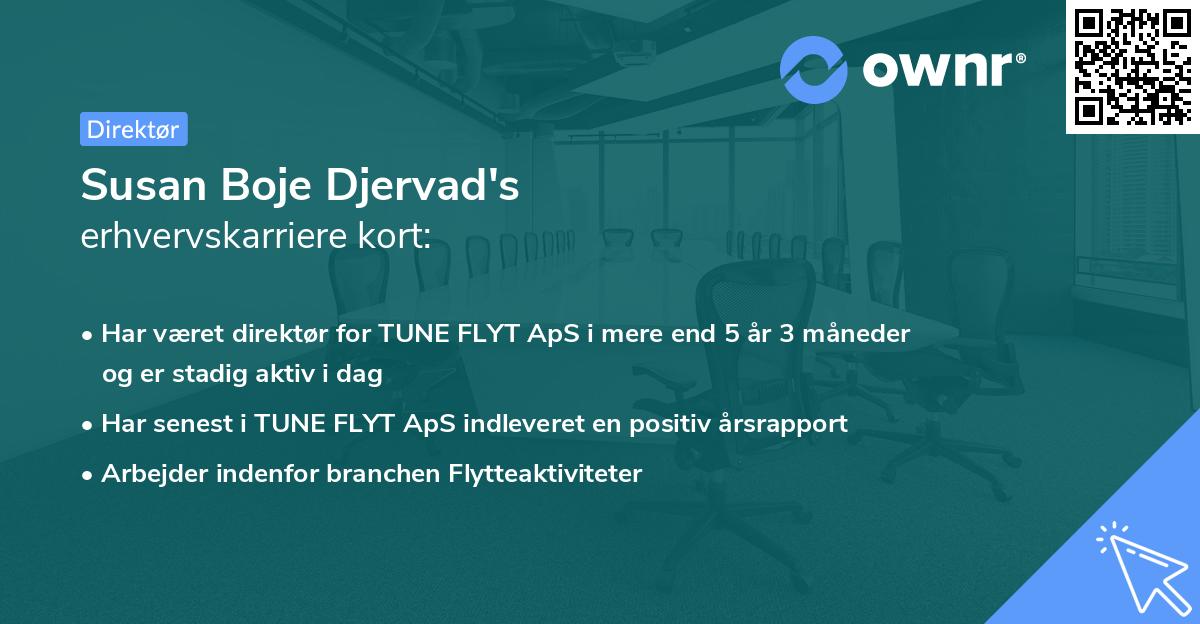Susan Boje Djervad's erhvervskarriere kort