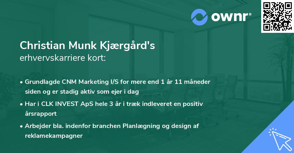Christian Munk Kjærgård's erhvervskarriere kort