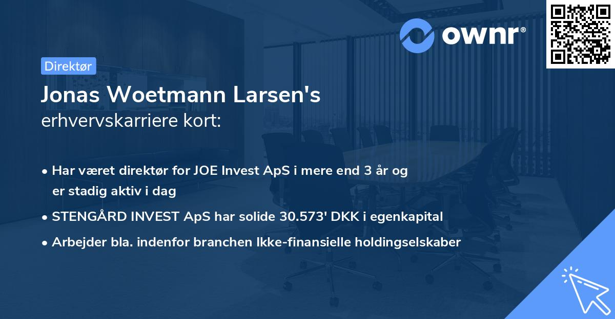 Jonas Woetmann Larsen's erhvervskarriere kort