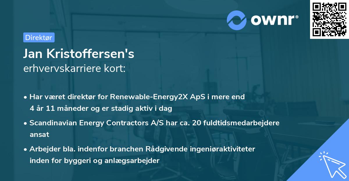 Jan Kristoffersen's erhvervskarriere kort