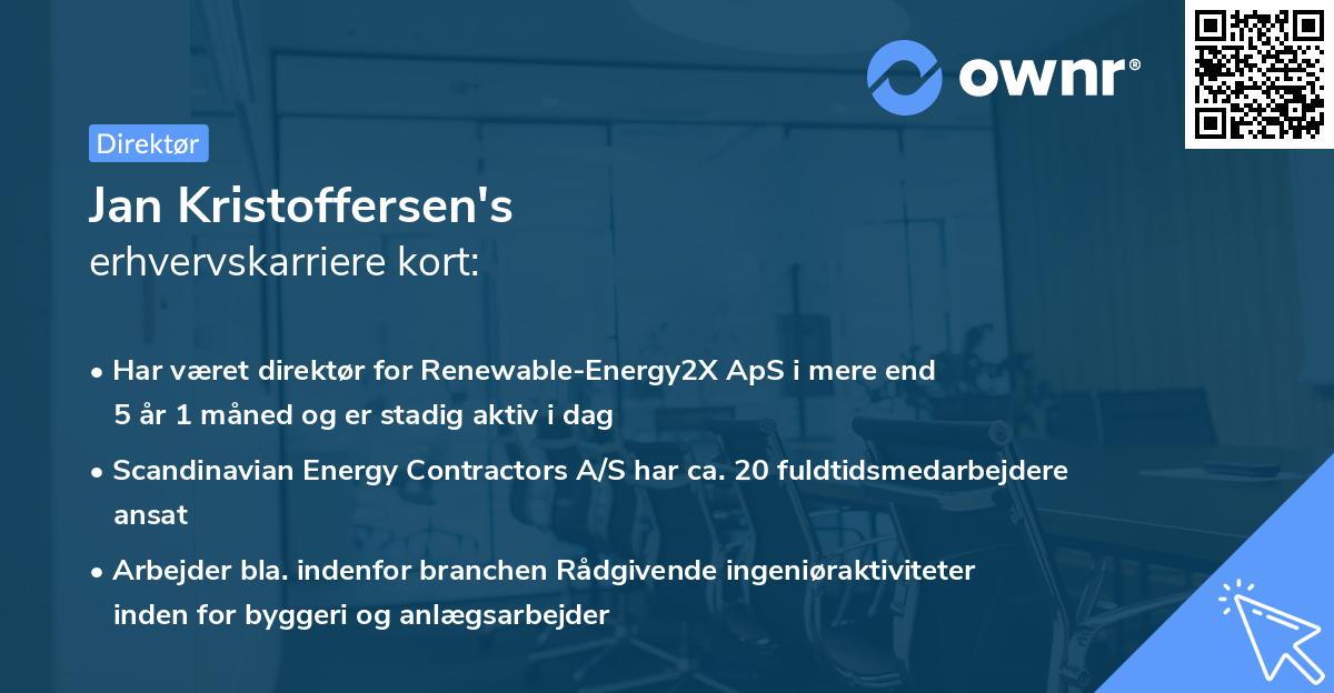 Jan Kristoffersen's erhvervskarriere kort