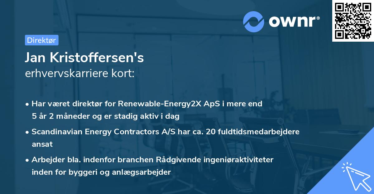 Jan Kristoffersen's erhvervskarriere kort