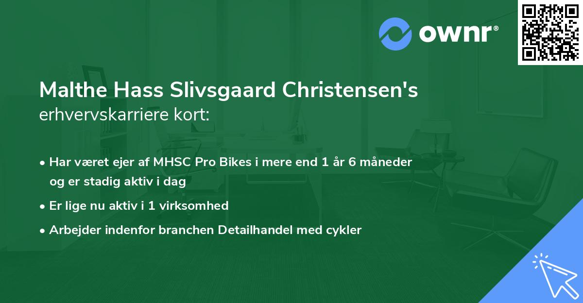 Malthe Hass Slivsgaard Christensen's erhvervskarriere kort