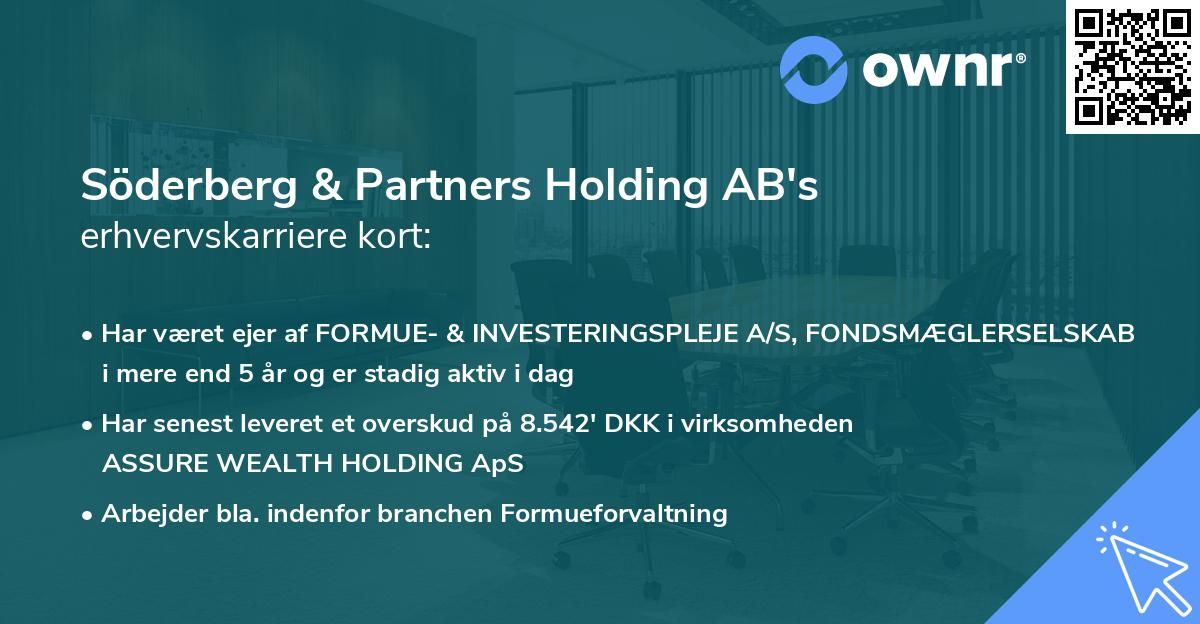 Söderberg & Partners Holding AB's erhvervskarriere kort