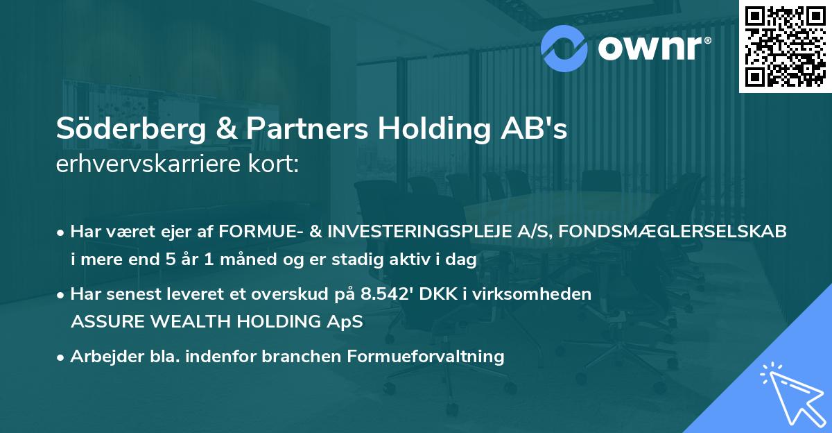 Söderberg & Partners Holding AB's erhvervskarriere kort