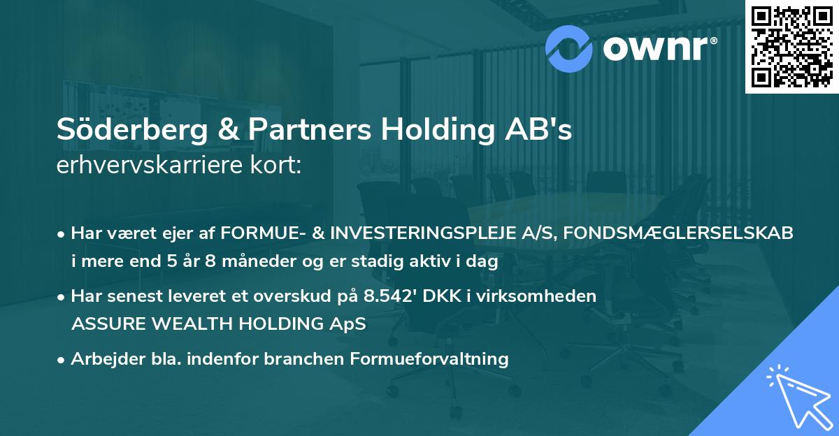 Söderberg & Partners Holding AB's erhvervskarriere kort
