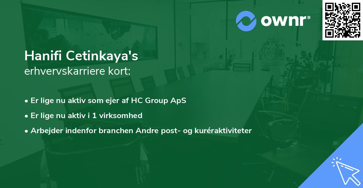 Hanifi Cetinkaya's erhvervskarriere kort