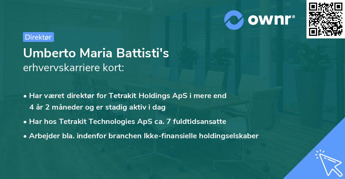 Umberto Maria Battisti's erhvervskarriere kort