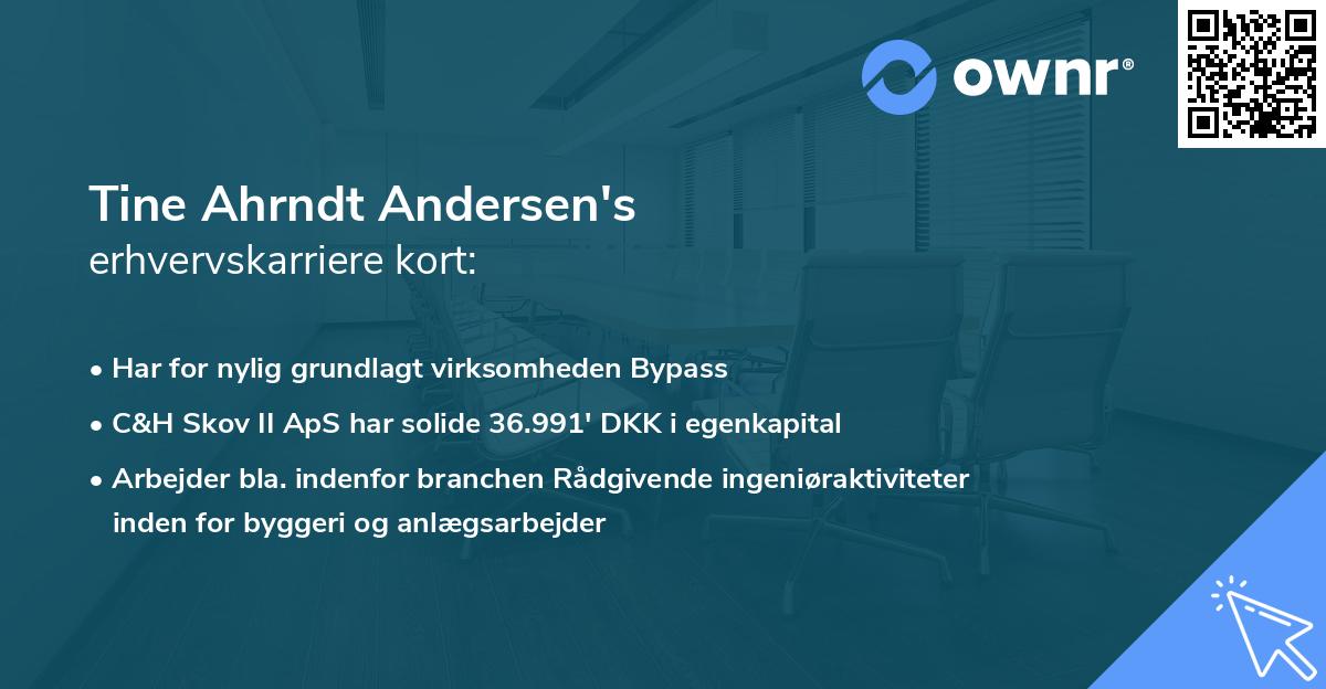Tine Ahrndt Andersen's erhvervskarriere kort