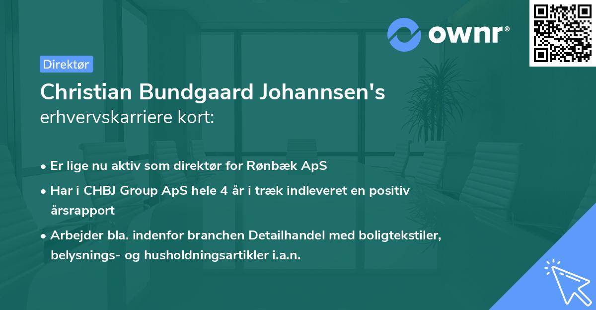 Christian Bundgaard Johannsen's erhvervskarriere kort