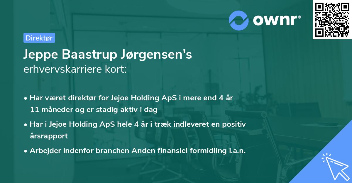 Jeppe Baastrup Jørgensen's erhvervskarriere kort