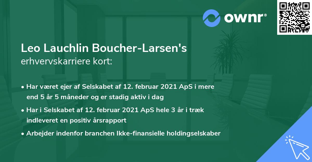Leo Lauchlin Boucher-Larsen's erhvervskarriere kort