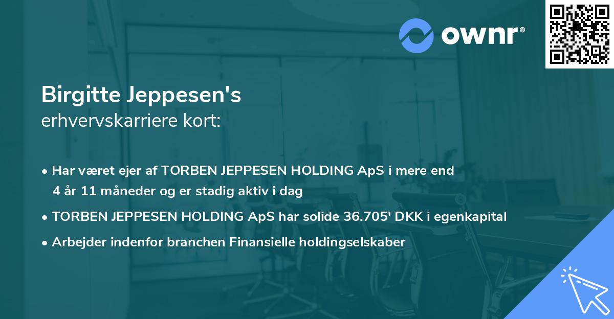 Birgitte Jeppesen's erhvervskarriere kort