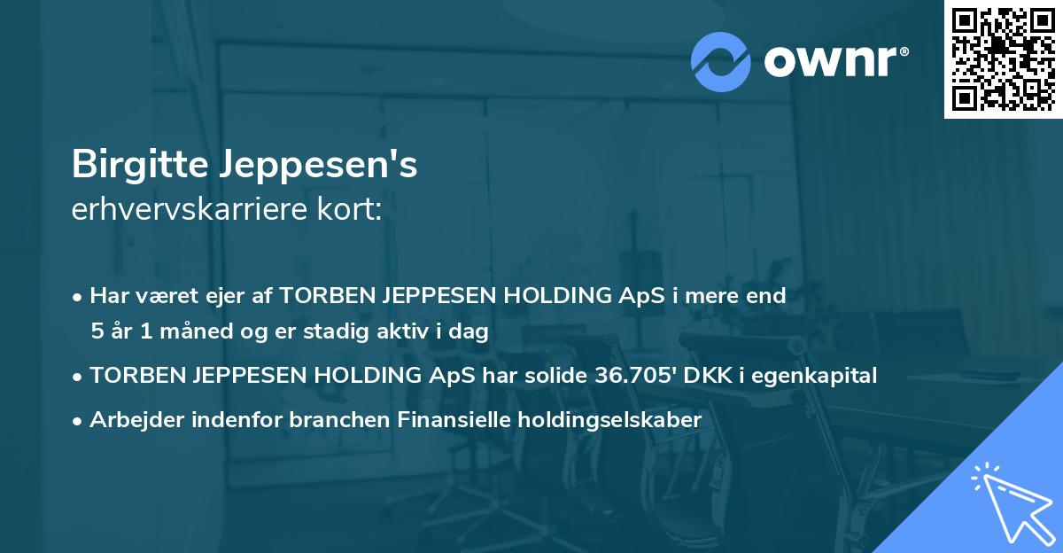 Birgitte Jeppesen's erhvervskarriere kort