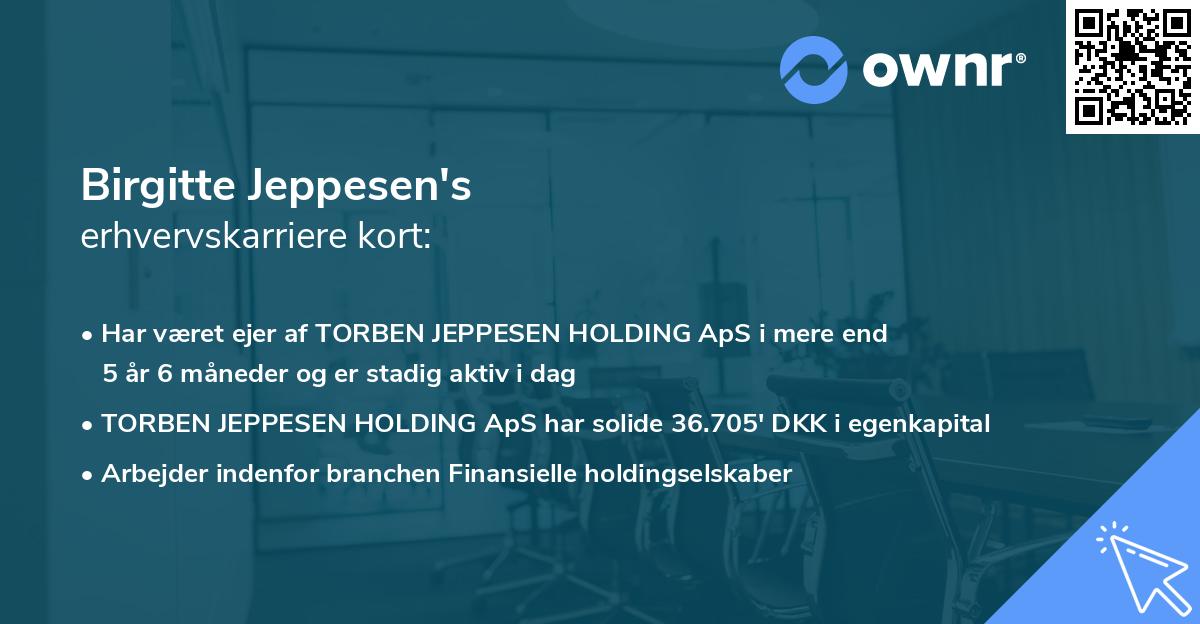 Birgitte Jeppesen's erhvervskarriere kort