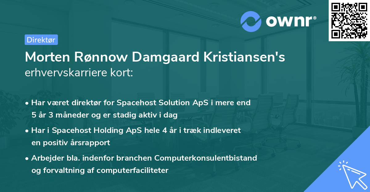 Morten Rønnow Damgaard Kristiansen's erhvervskarriere kort