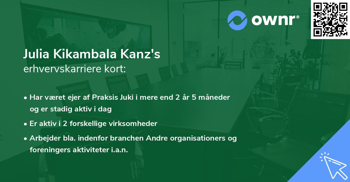 Julia Kikambala Kanz's erhvervskarriere kort