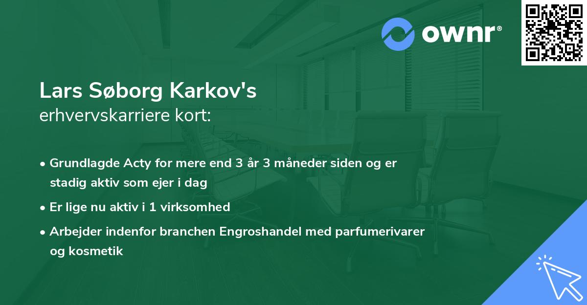 Lars Søborg Karkov's erhvervskarriere kort