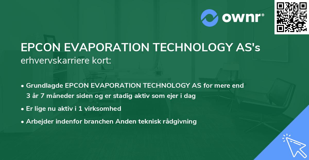 EPCON EVAPORATION TECHNOLOGY AS's erhvervskarriere kort