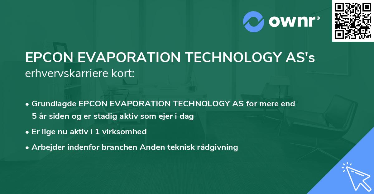 EPCON EVAPORATION TECHNOLOGY AS's erhvervskarriere kort