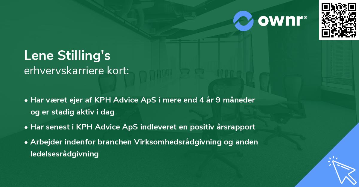 Lene Stilling's erhvervskarriere kort