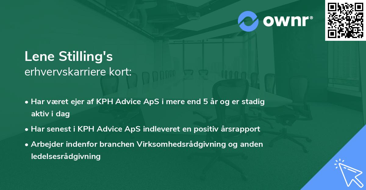 Lene Stilling's erhvervskarriere kort