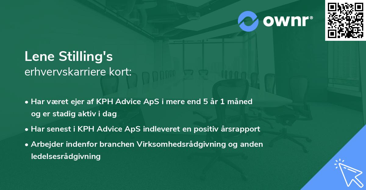 Lene Stilling's erhvervskarriere kort