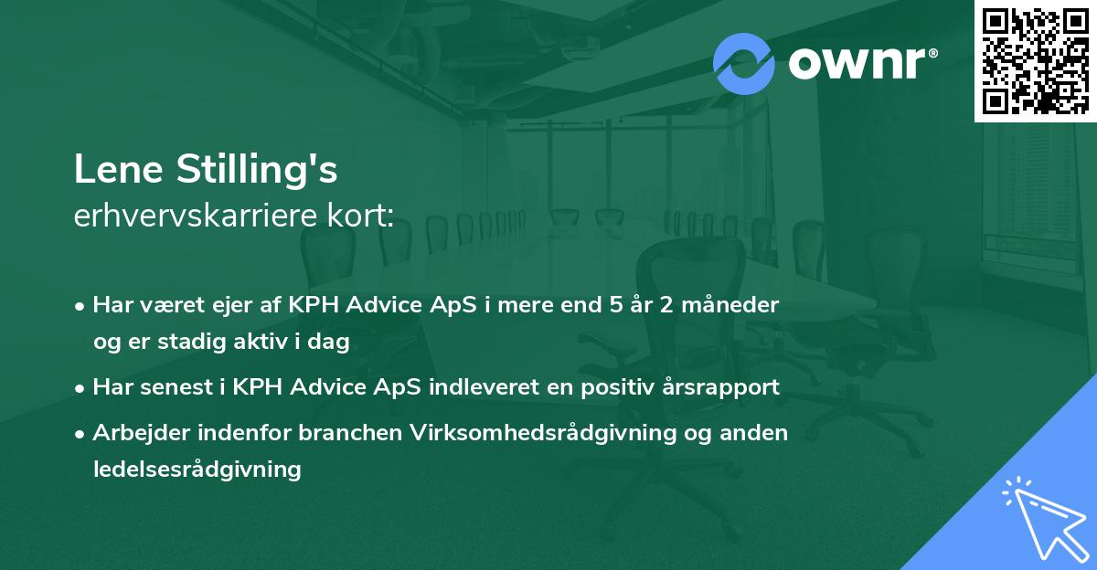 Lene Stilling's erhvervskarriere kort