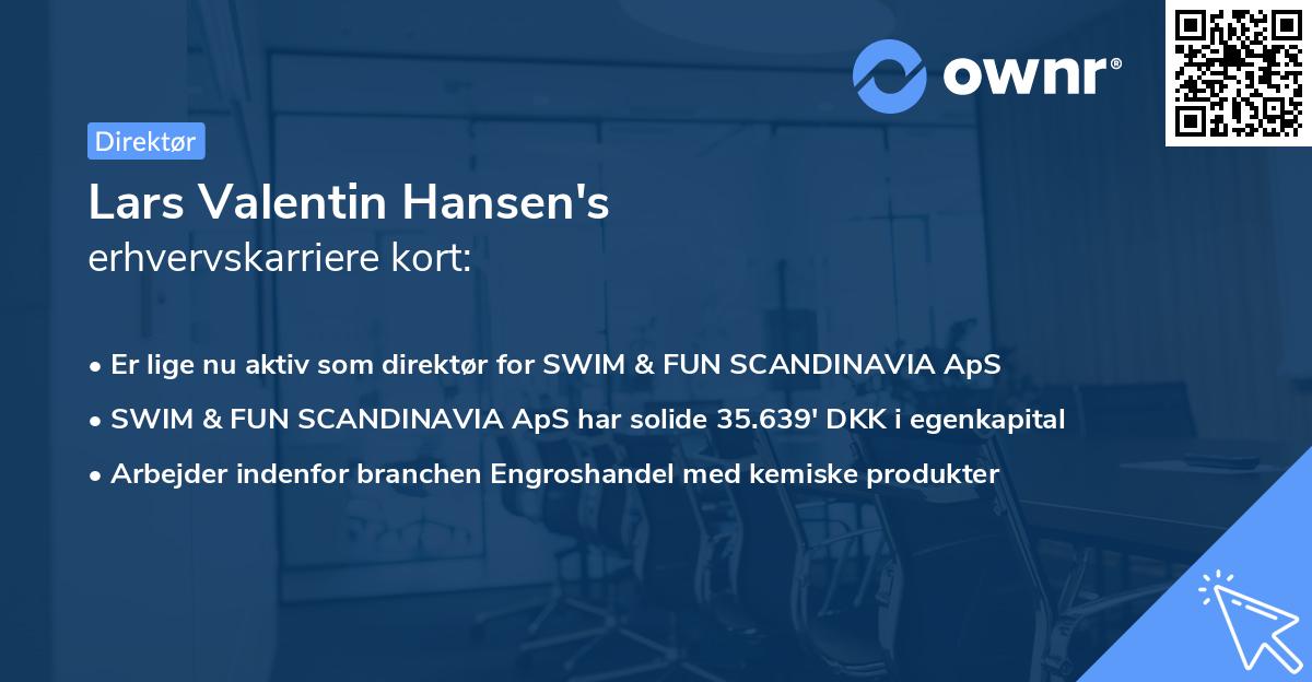Lars Valentin Hansen's erhvervskarriere kort