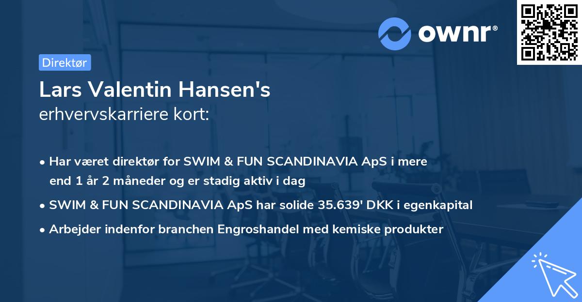 Lars Valentin Hansen's erhvervskarriere kort