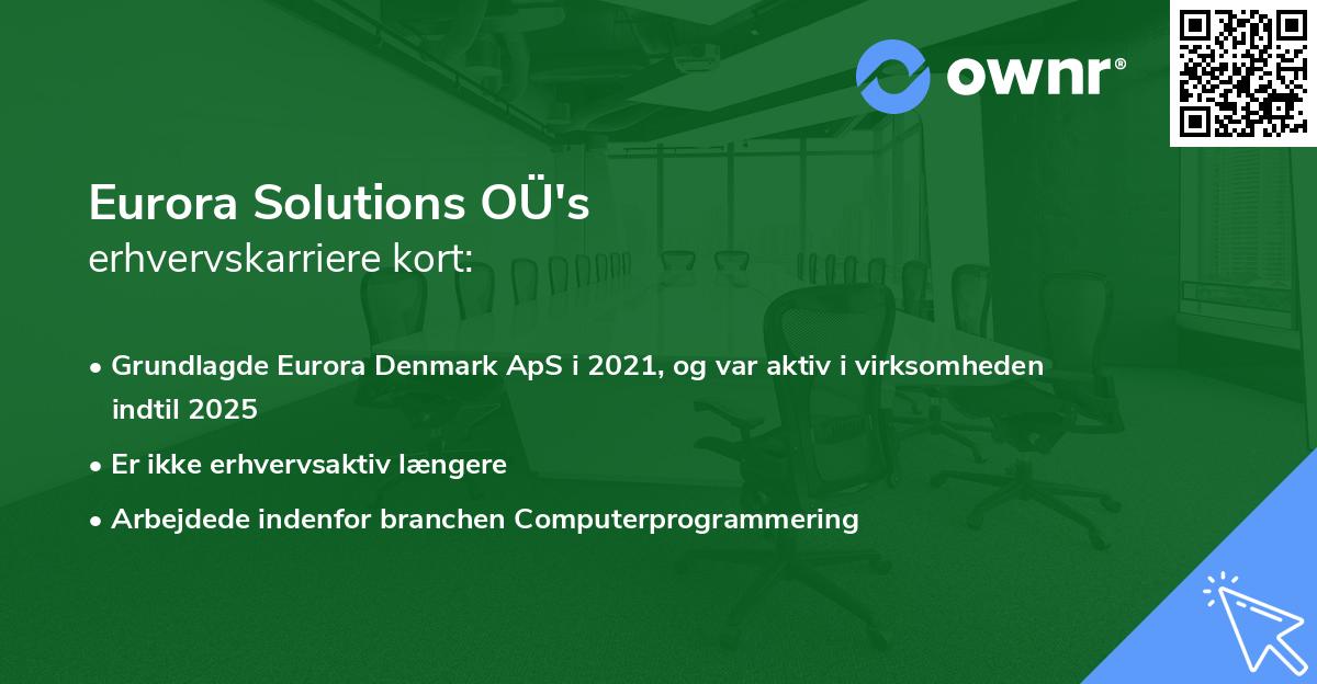 Eurora Solutions OÜ's erhvervskarriere kort