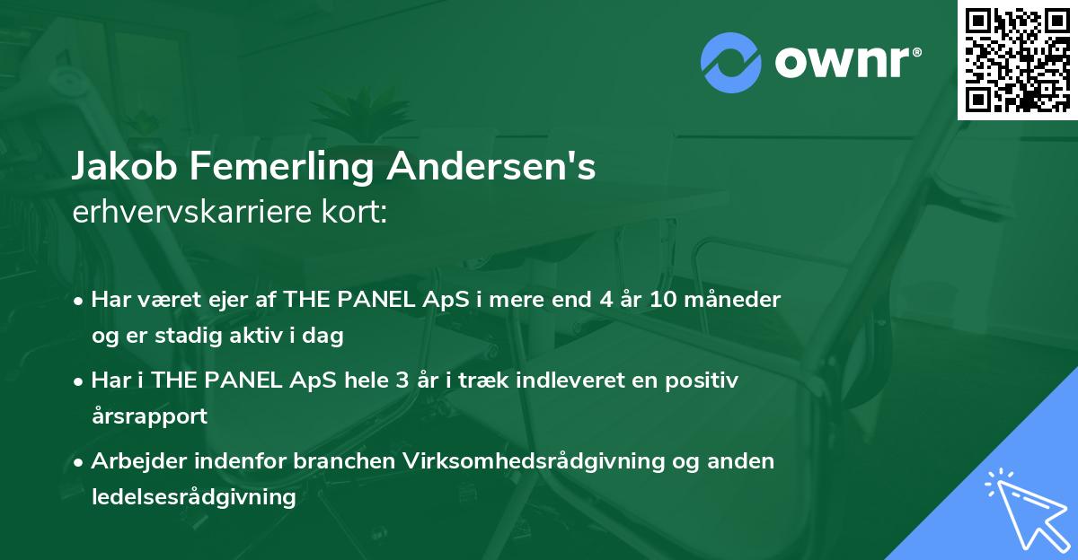 Jakob Femerling Andersen's erhvervskarriere kort