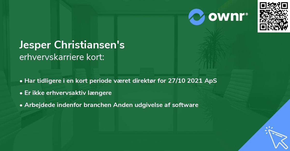 Jesper Christiansen's erhvervskarriere kort
