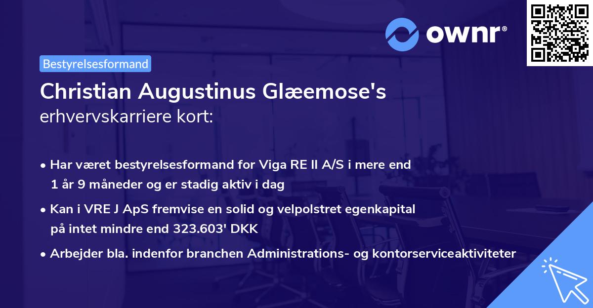 Christian Augustinus Glæemose's erhvervskarriere kort