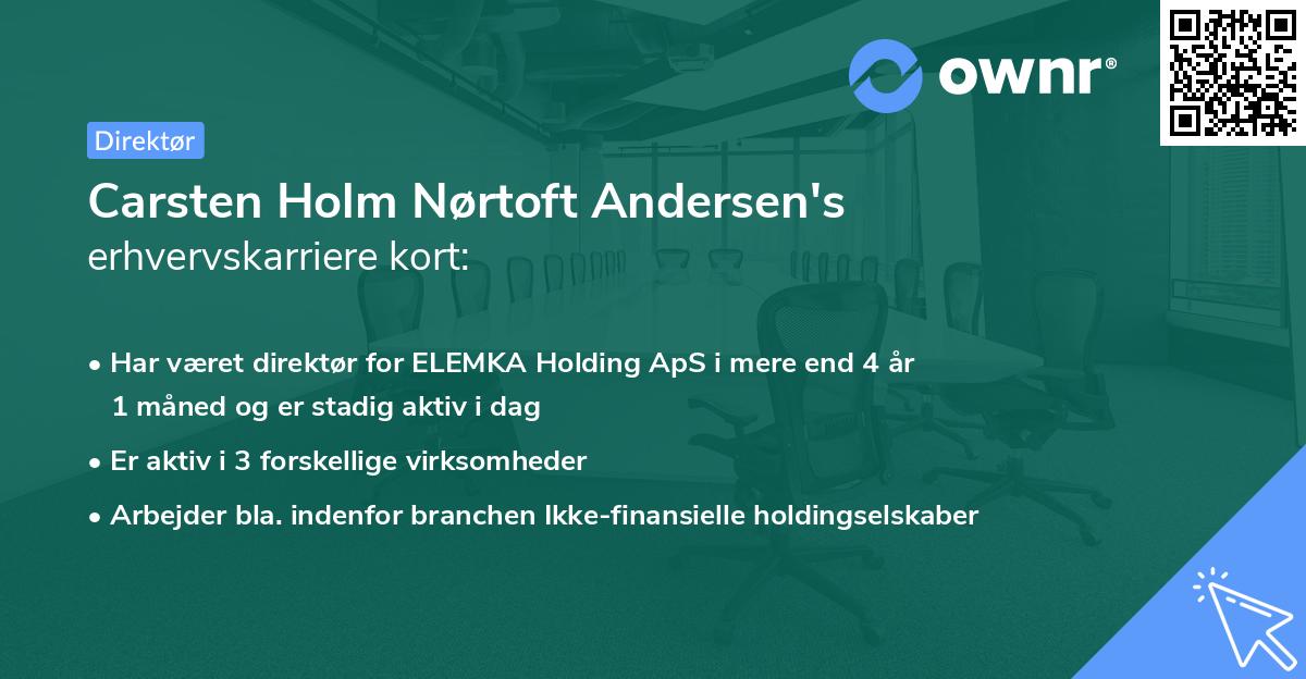 Carsten Holm Nørtoft Andersen's erhvervskarriere kort