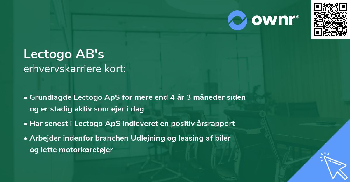 Lectogo AB's erhvervskarriere kort