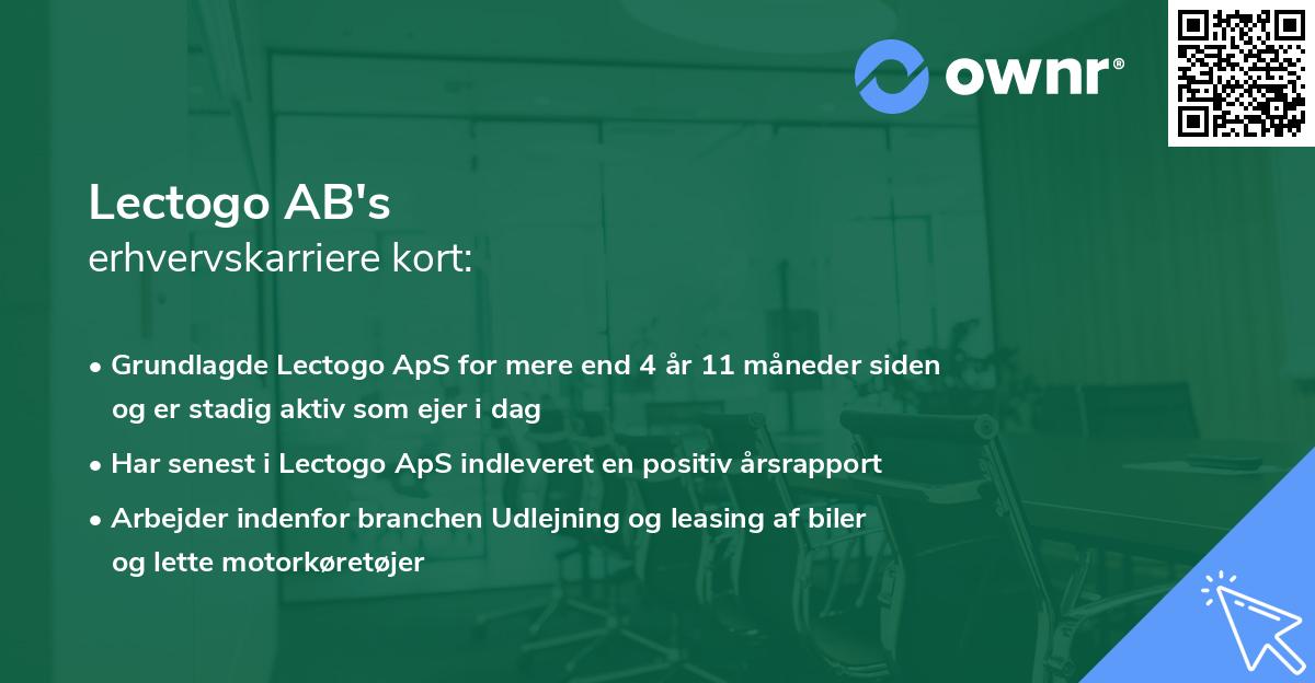 Lectogo AB's erhvervskarriere kort