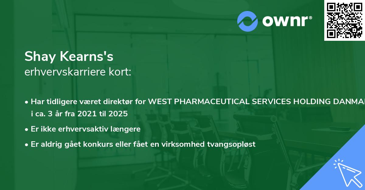 Shay Kearns's erhvervskarriere kort