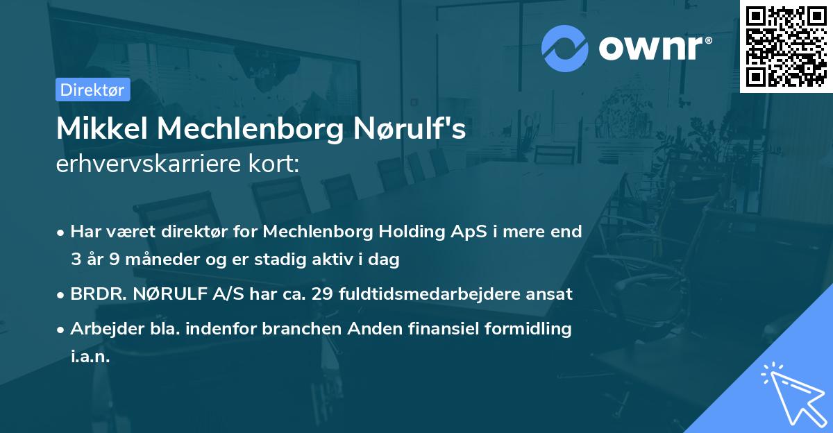 Mikkel Mechlenborg Nørulf's erhvervskarriere kort