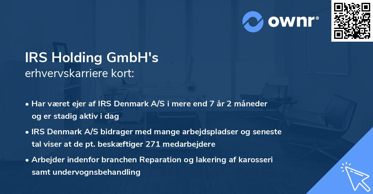 IRS Holding GmbH's erhvervskarriere kort