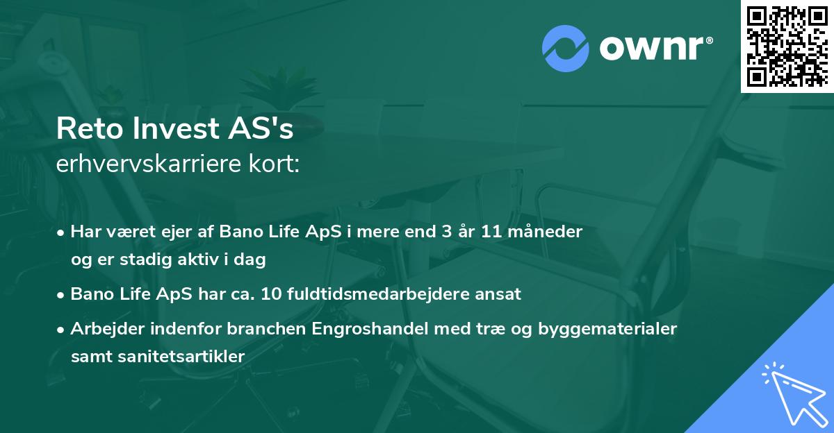 Reto Invest AS's erhvervskarriere kort