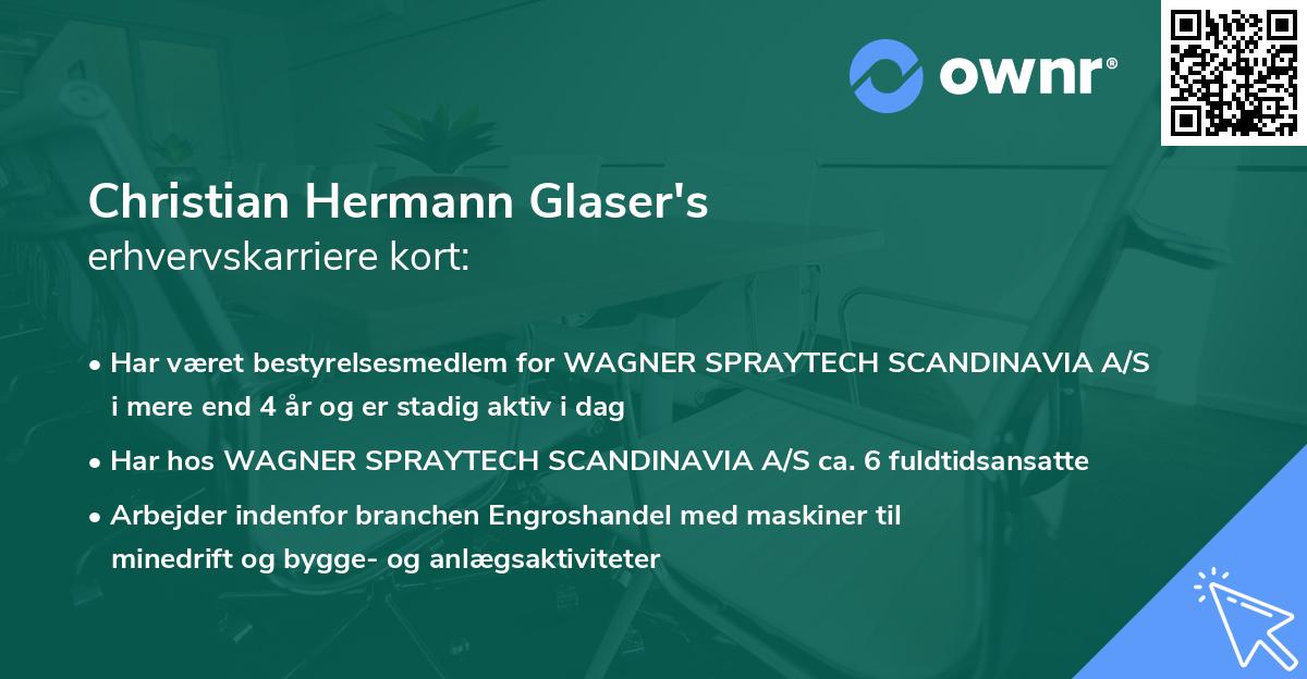 Christian Hermann Glaser's erhvervskarriere kort