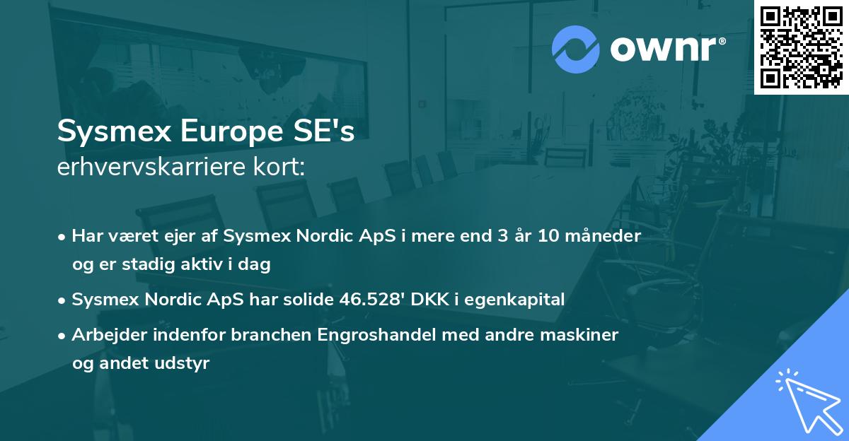Sysmex Europe SE's erhvervskarriere kort